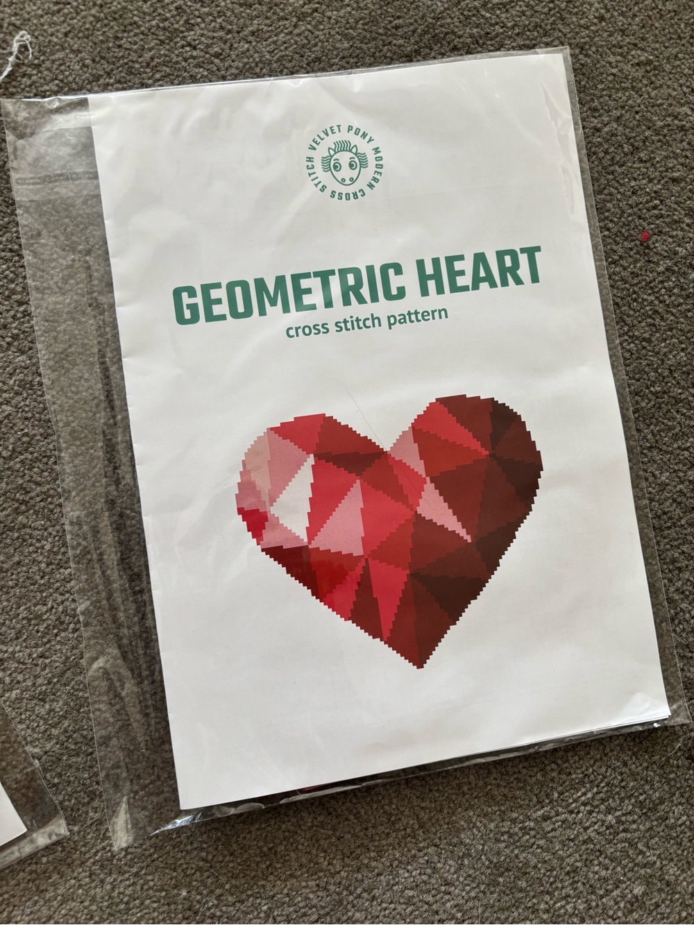 Geometric Heart cross stitch kit ♥️